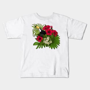 Toucan and tropical flora 3 Kids T-Shirt